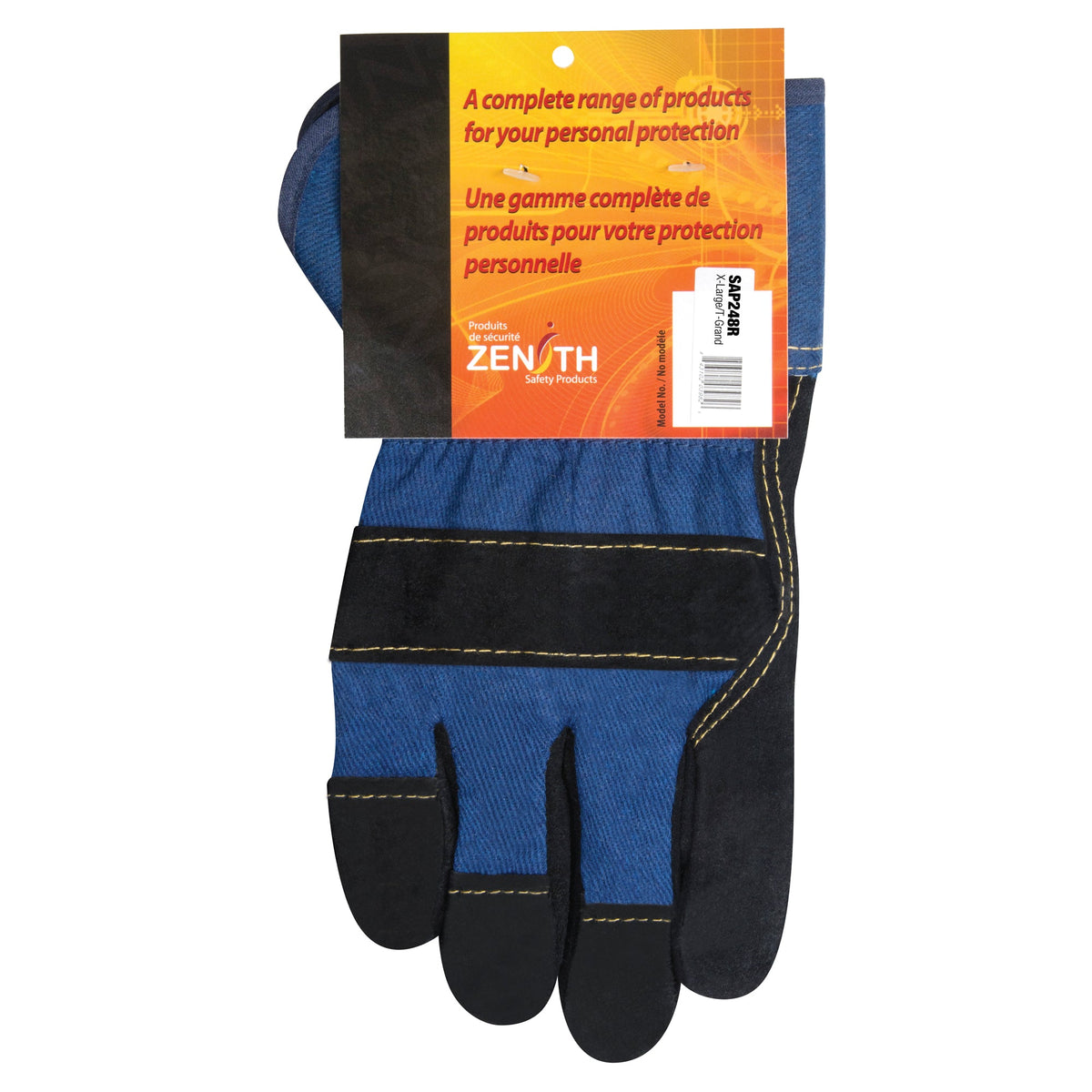 Gants de travail pour l'hiver doublés, très chauds, taille TG, paume en croûte de cuir de vachette, doublure intérieure Thinsulate™
