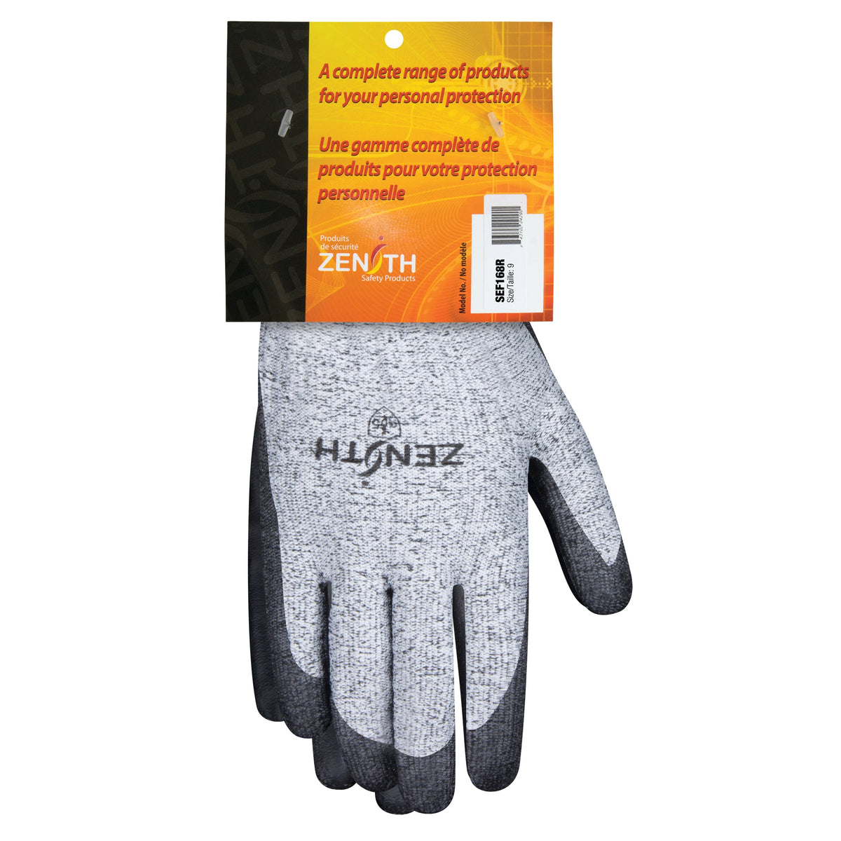 Seamless Stretch Cut-Resistant Gloves, 9, 13 Gauge, Polyurethane Coated, ANSI/ISEA 105 Level 4/EN 388 Level 5