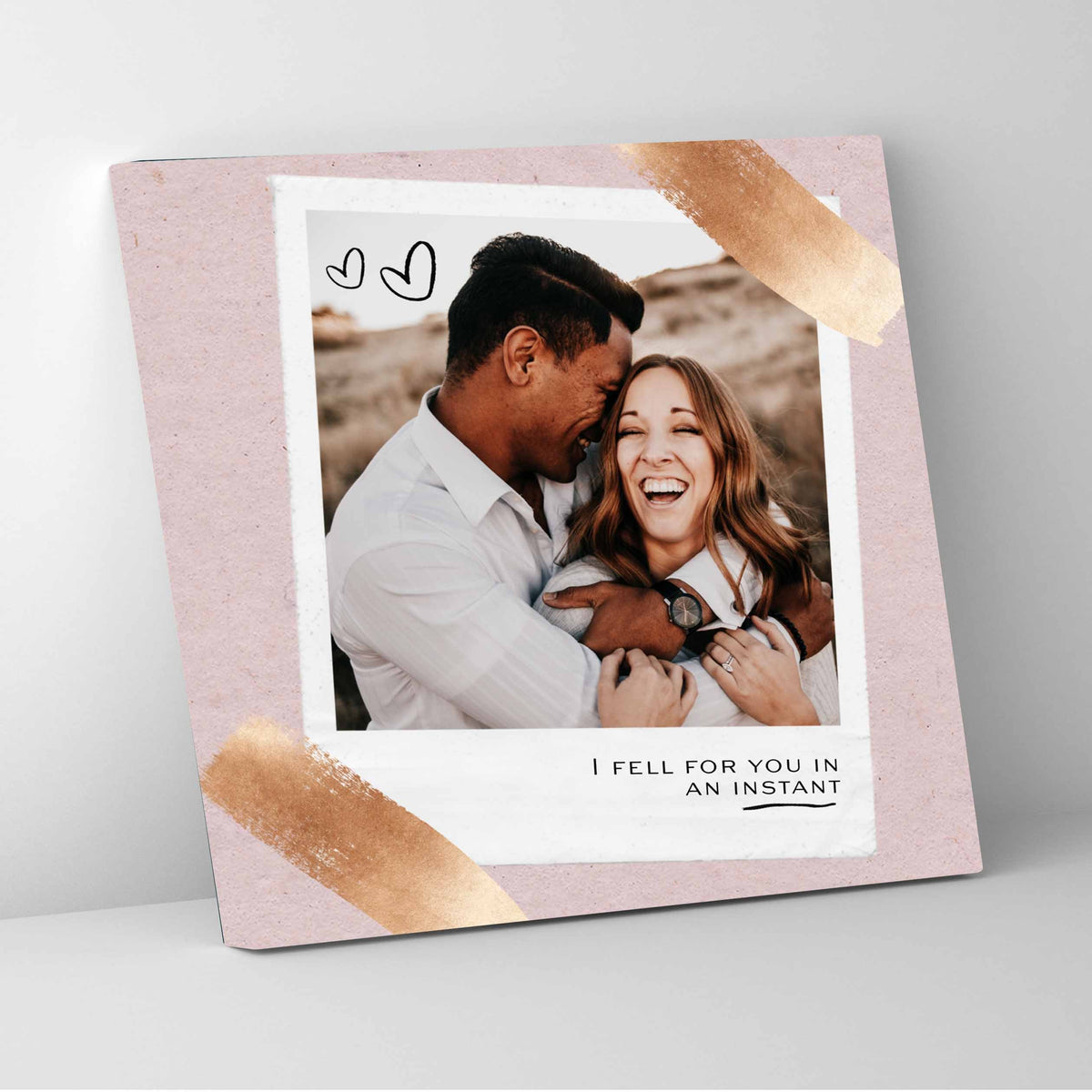 Toile photo Polaroid Cœur d'amour - Impression sur toile personnalisée Saint-Valentin