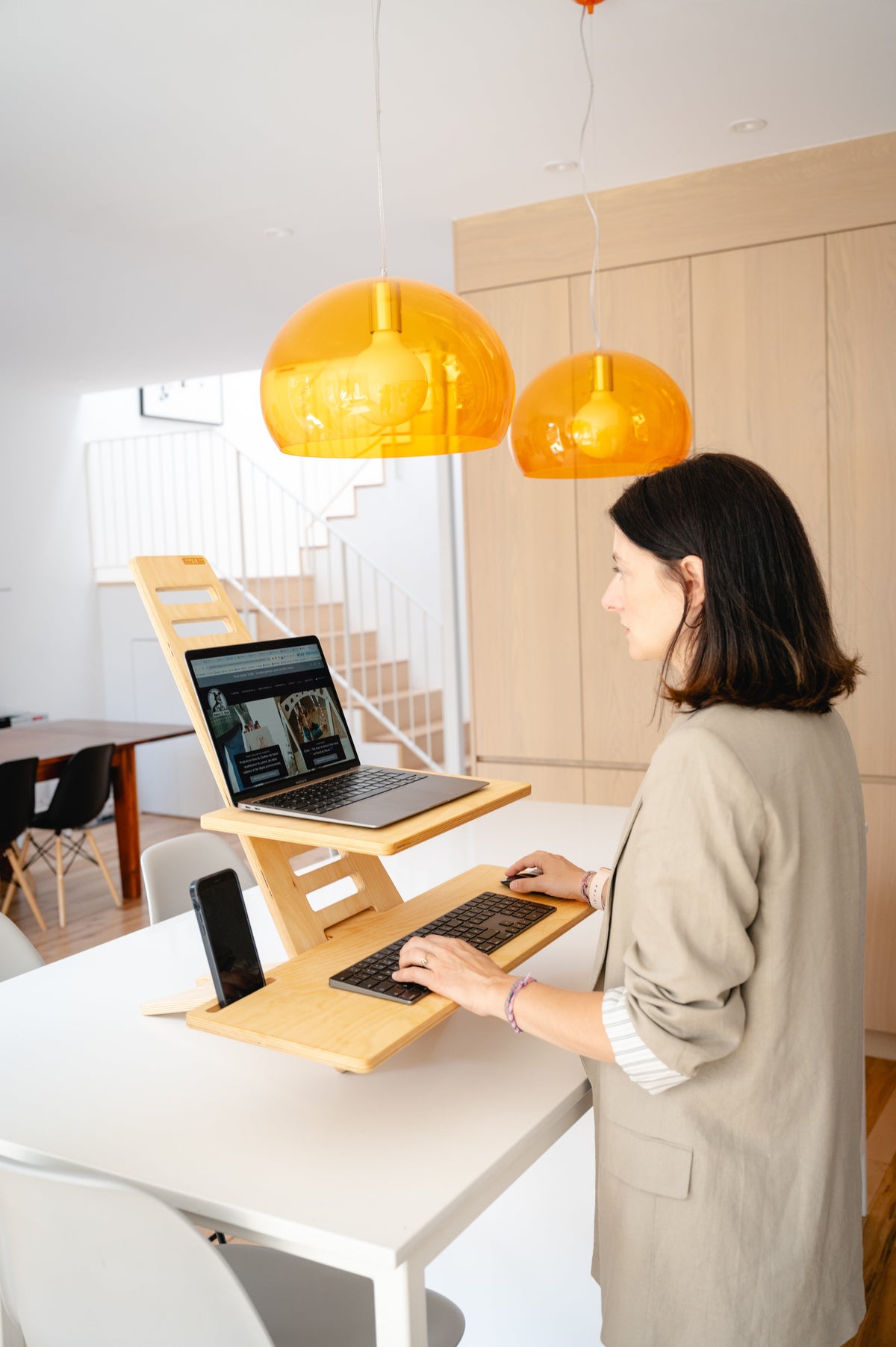 Standing Desk Workstation (Wood)