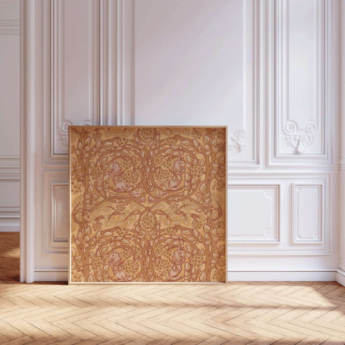William Morris DÉCLARATION TRIO Arthur Heygate Mackmurdo | Artichauts Ronce Chrysanthème & Écureuils disponible encadré 1x1