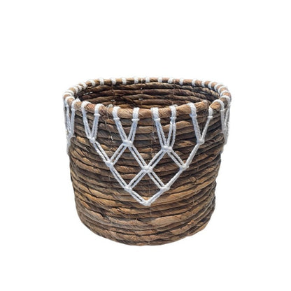 Banana Leaf & Macrame Apex Planter Basket