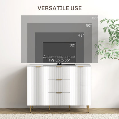 Buffet de cuisine moderne/Meuble de couloir Ellis avec 3 tiroirs - Blanc