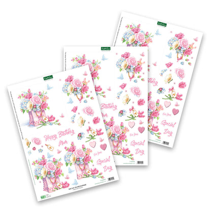 Découpage Prédécoupé – Rempli de Fleurs (Paquet de 3)