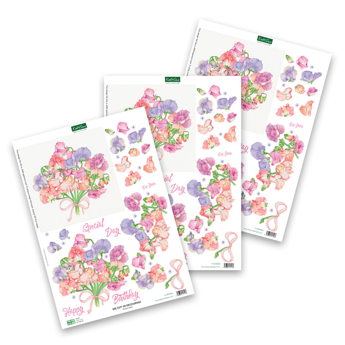 Découpage Découpé – Pois de Senteur (Lot De 3)