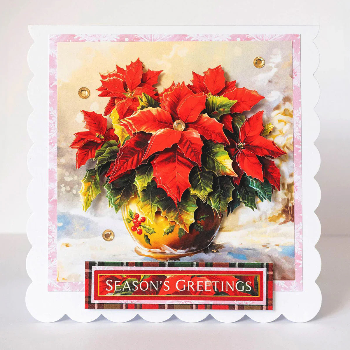 Découpage découpé à la forme – Poinsettia en pot (lot de 3)
