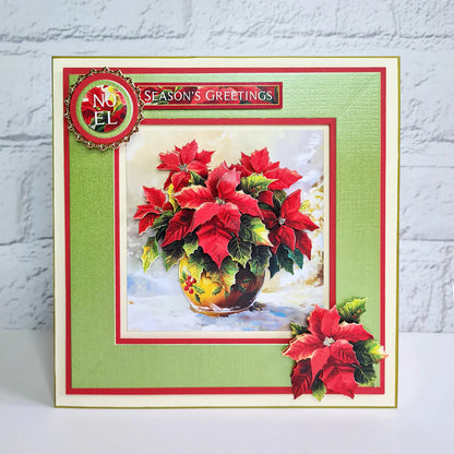 Découpage découpé à la forme – Poinsettia en pot (lot de 3)