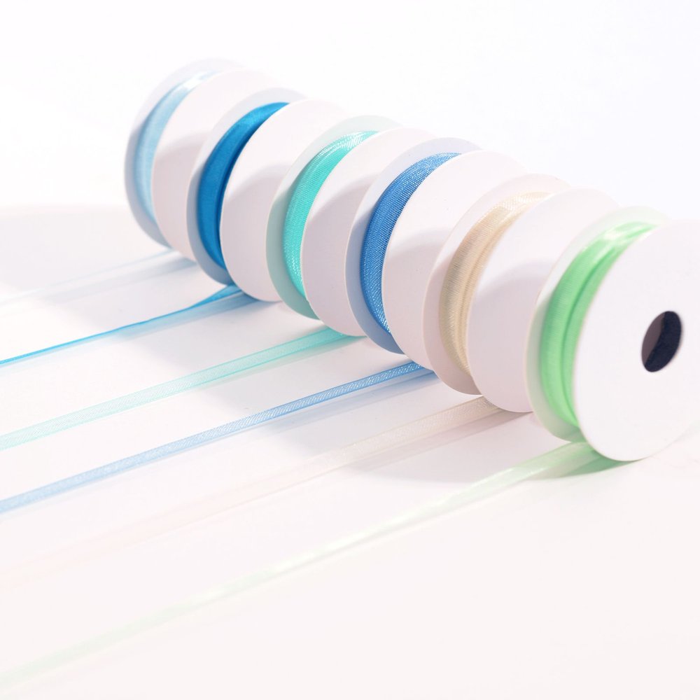 Ruban d'organza Vaessen Creative, 6 couleurs, 3 mm x 2 m, bleu layette