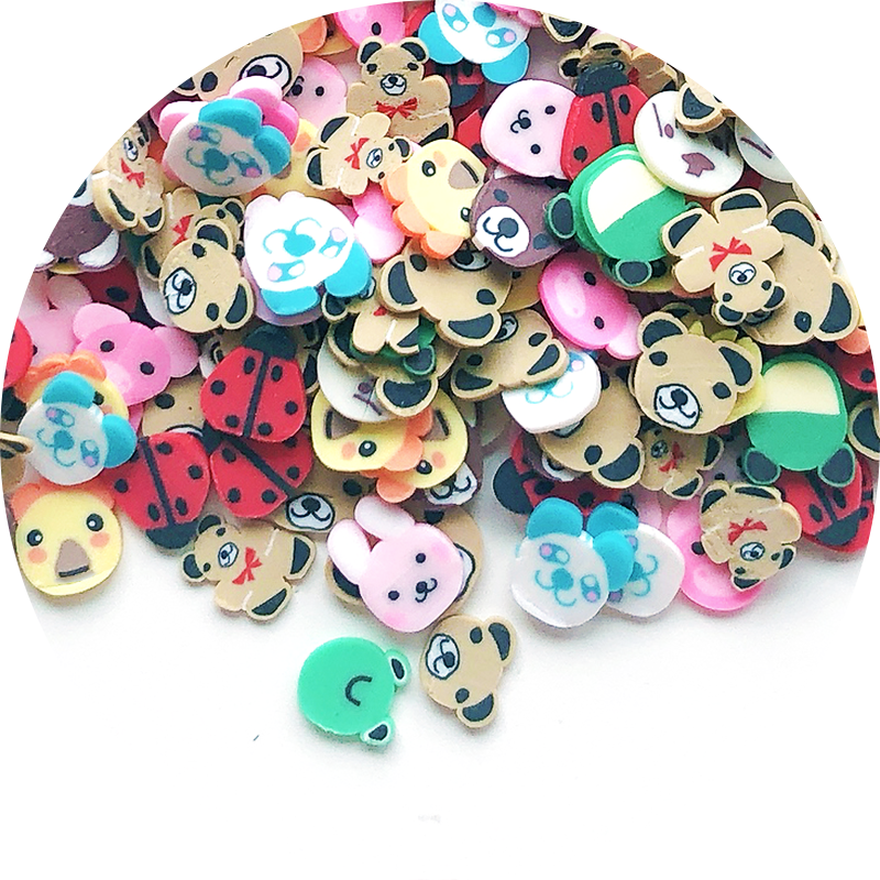 Mélange de tranches Fimo animaux mignons