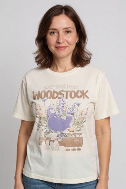 Woodstock Wild Flowers Natural T-Shirt