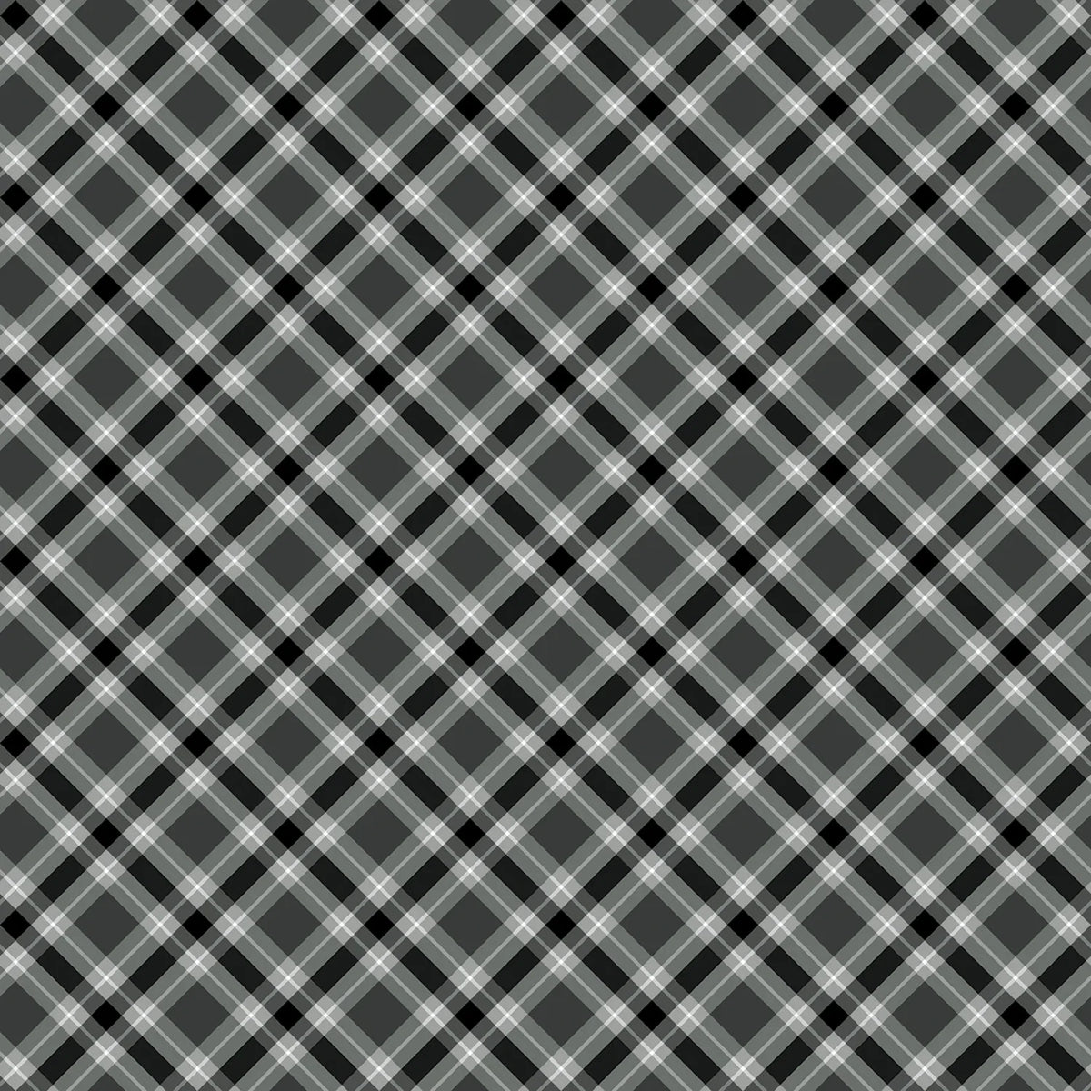 Plaid 108" Wide Back - Gray