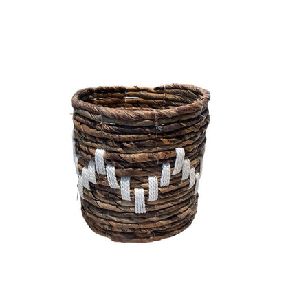Banana Leaf & Macrame ZigZag Planter Basket