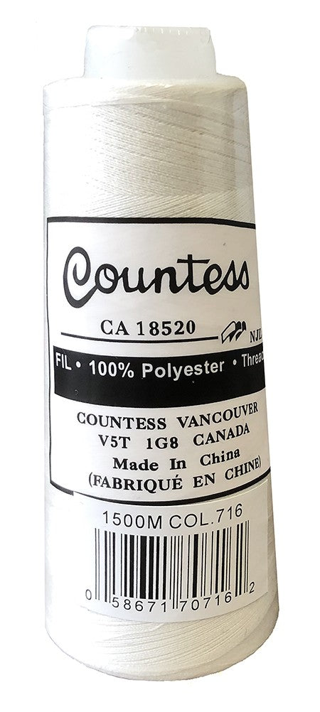 Countess Serger Thread, Polyester, 40/2, 1500M