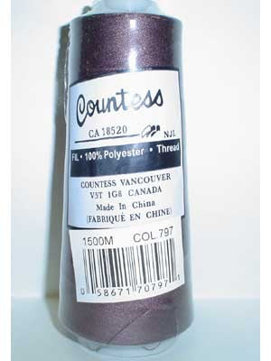 Countess Serger Thread, Polyester, 40/2, 1500M