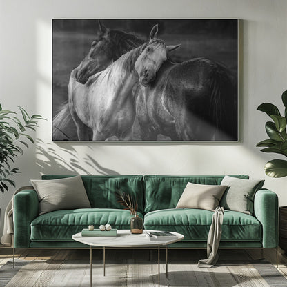 Impression sur toile Chevaux sous la pluie chaude