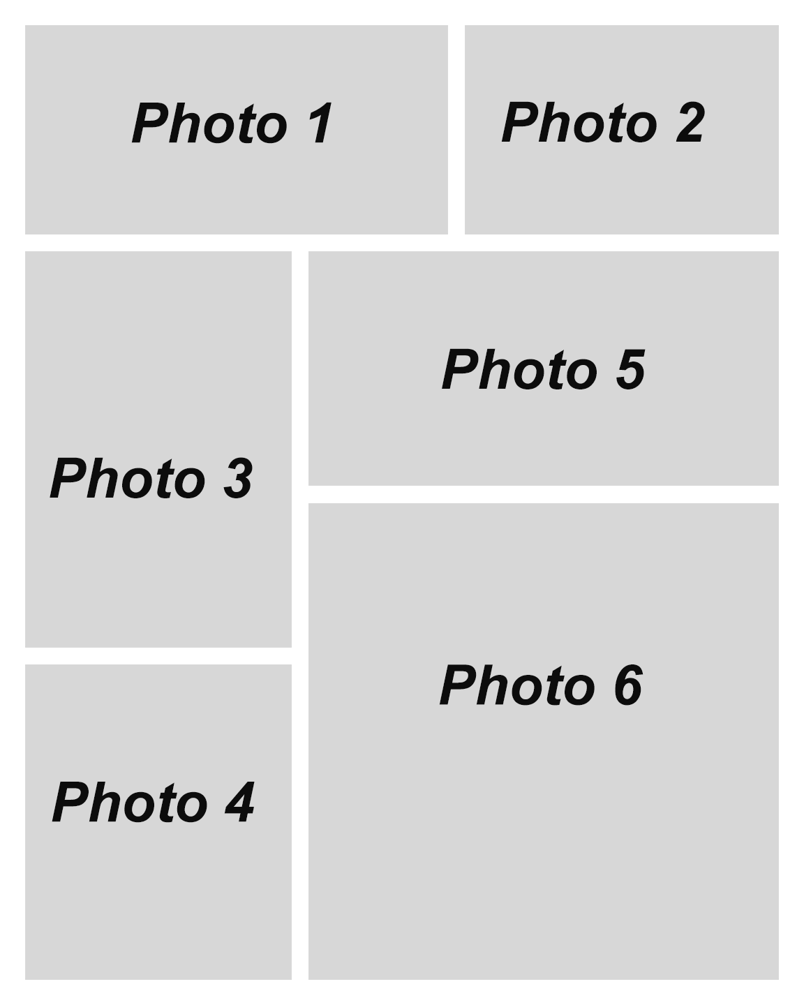 Toile photo collage 40x50 cm, 6 blocs