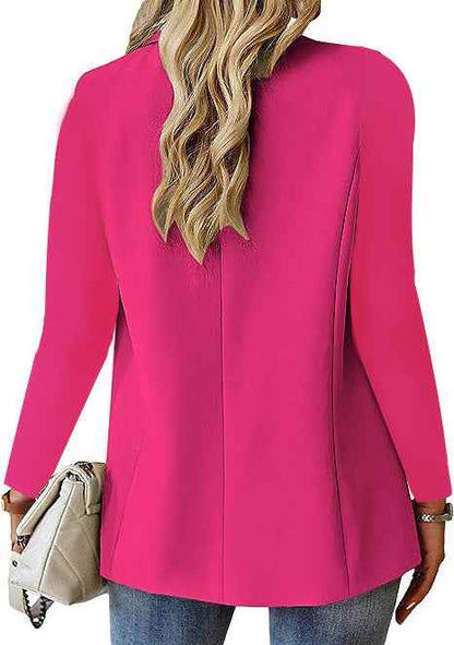 Ins Lapel Button Jacket Fashion Commuter Casual Suit Jacket Women's Long-sleeved Tops Outwear Clothing