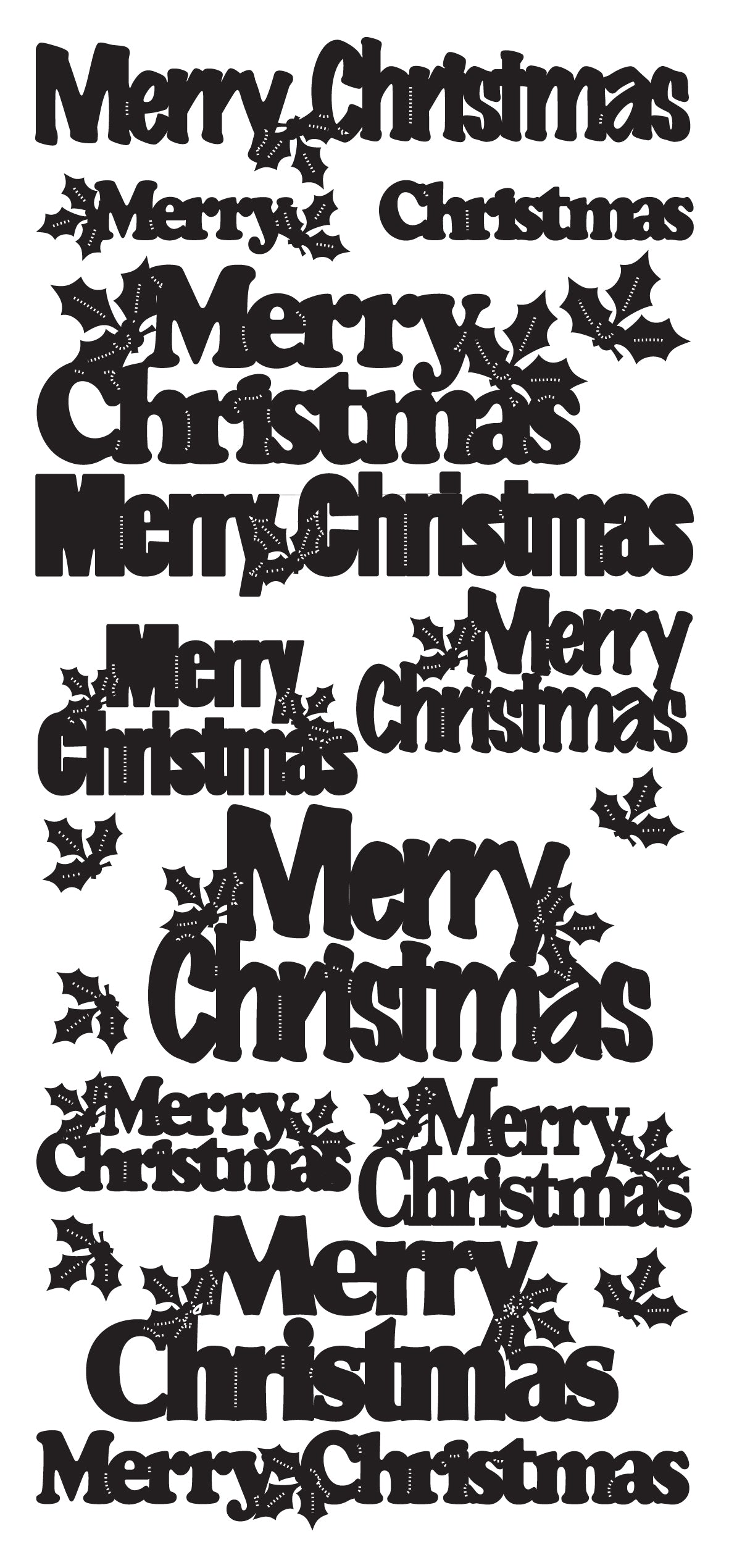 Autocollants décollables Joyeux Noël, tailles assorties