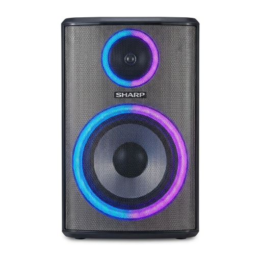 SHARP Canada PS-955 Enceinte de Fête Portable Premium – Audio Haute Puissance 60W RMS avec Karaoké et Jeu de Lumières