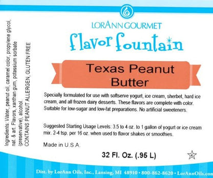 Texas Peanut Butter Flavor - 4 oz. - 32 oz. - Ice Cream and Beverage Flavors - LorAnn Oils - Canadian Distribution - Ships Free Within Canada on Orders Above CAD $199