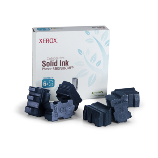 108R00746 Encre Solide Cyan Authentique Xerox, Phaser 8860/8860MFP (6 bâtonnets)