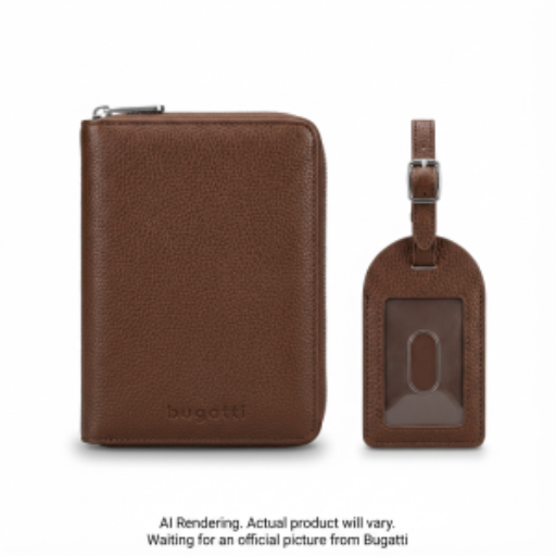 Bugatti Porte-Passeport + Étiquette Bagage en PU