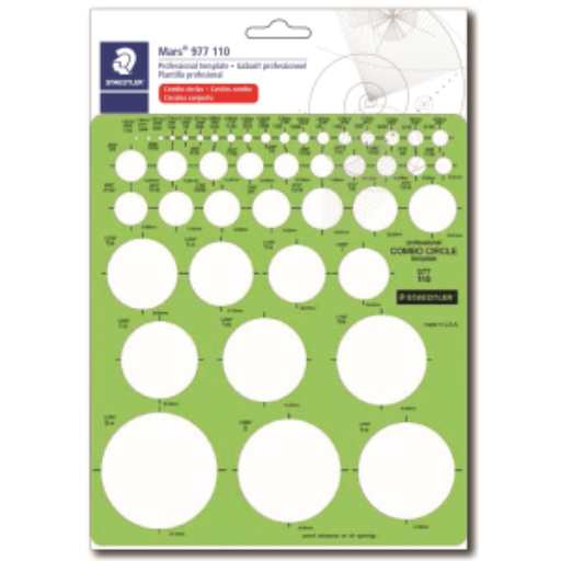 977-110-02 STAEDTLER-Mars Limited TEMPLATE COMBO CIRCLE CARD