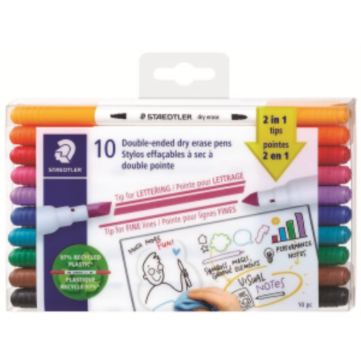Double-ended dry erase pens 10pc