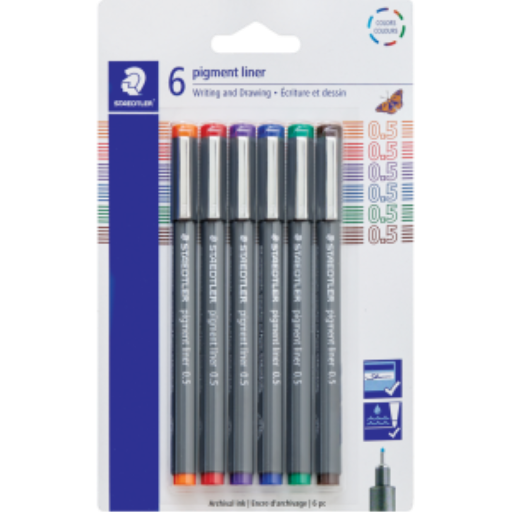 Pigment Liner 0.5 mm assorted colours