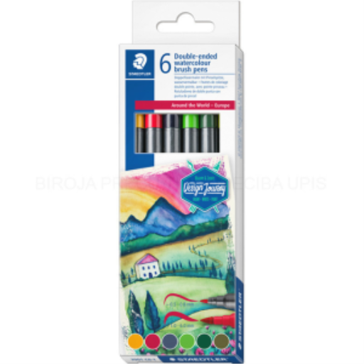 Staedtler Double ended Watercolour brush pens 6ct set, Europe
