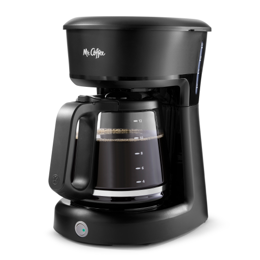 Cafetière Mr. Coffee 12 tasses avec interrupteur et pause automatique Grab-A-Cup, noire