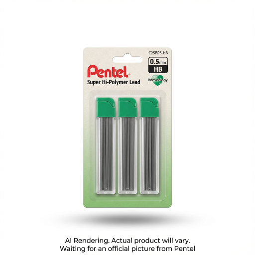 Super Hi-Polymer Lead Refill, 30 Leads Per Tube, HB, 0.5mm, 3PC Pack