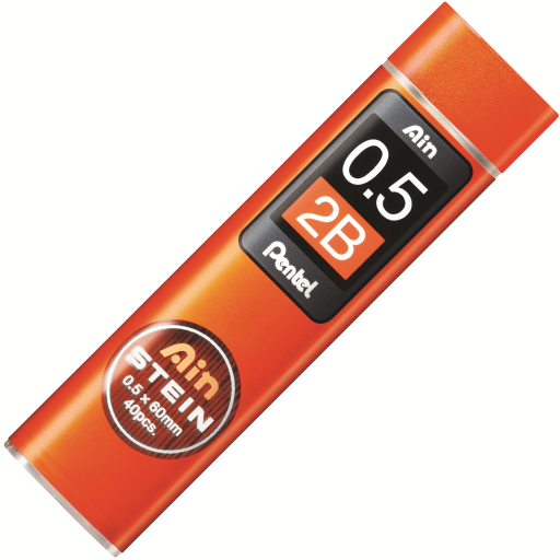 Ain Stein Lead Refill (0.5mm), 2B, 40 Leads per Tube