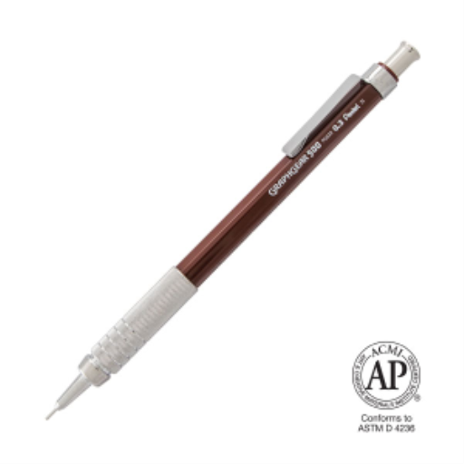 GraphGear 500 Mechanical Drafting Pencil (0.3mm), Brown Barrel