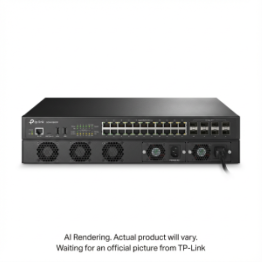 Switch Omada 24 ports Gigabit empilable L3 administré PoE+ avec 4 emplacements SFP+ 10GE