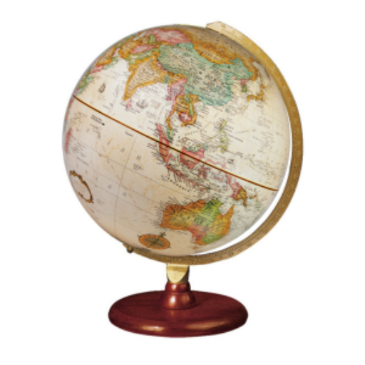 Globe terrestre de bureau ancien Piedmont, diamètre 30 cm