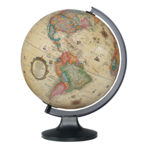 Globe de bureau illuminé Copenhague de 30 cm de diamètre (ancien)