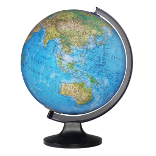 Globe de bureau lumineux Copenhagen 30 cm bleu (anglais)