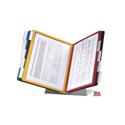 DURABLE Desktop Reference System, 10 Double-Sided Panels, Letter-Size, Assorted Colors, VARIO Design (536000)