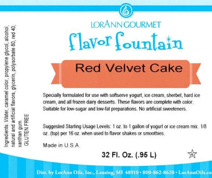 Arôme de velours rouge - 4 oz. - 32 oz. - Arômes pour crème glacée et boissons - Huiles LorAnn - Distribution canadienne - Livraison gratuite au Canada pour les commandes de plus de 199 CAD