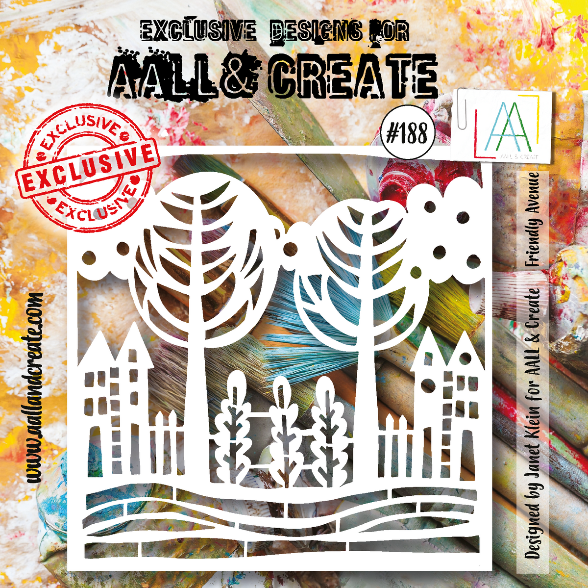 AALL and Create Pochoir 15x15 cm - 188 - Friendly Avenue