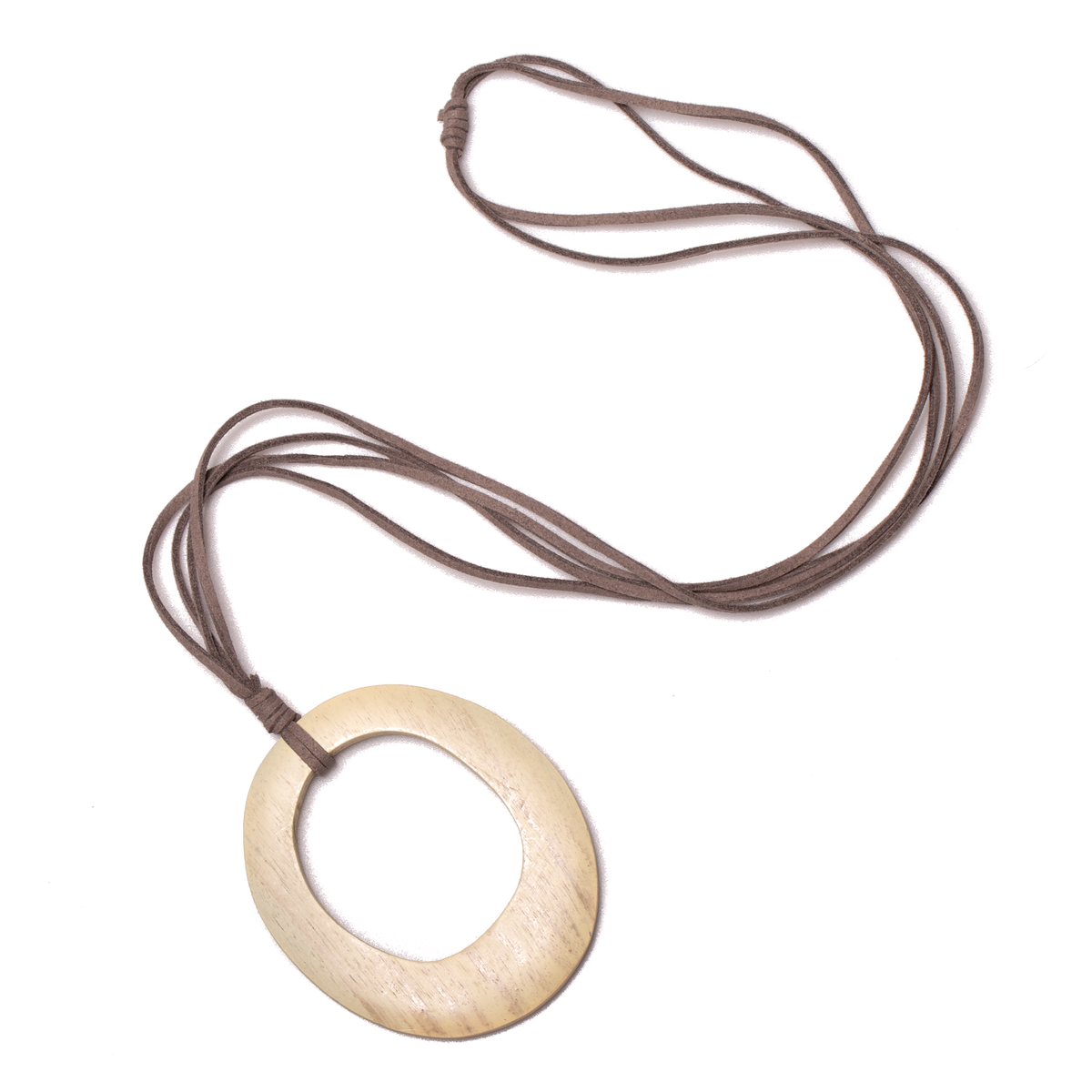 Pendentif ovale simple sur suède