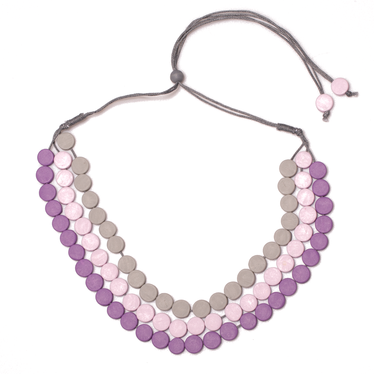 Triple Strand Resin Disc Necklace