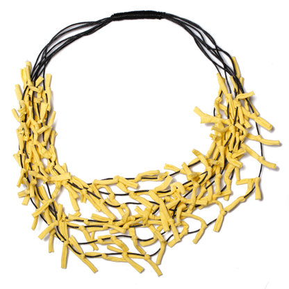 Multi Strand Knotted Fabric Necklace