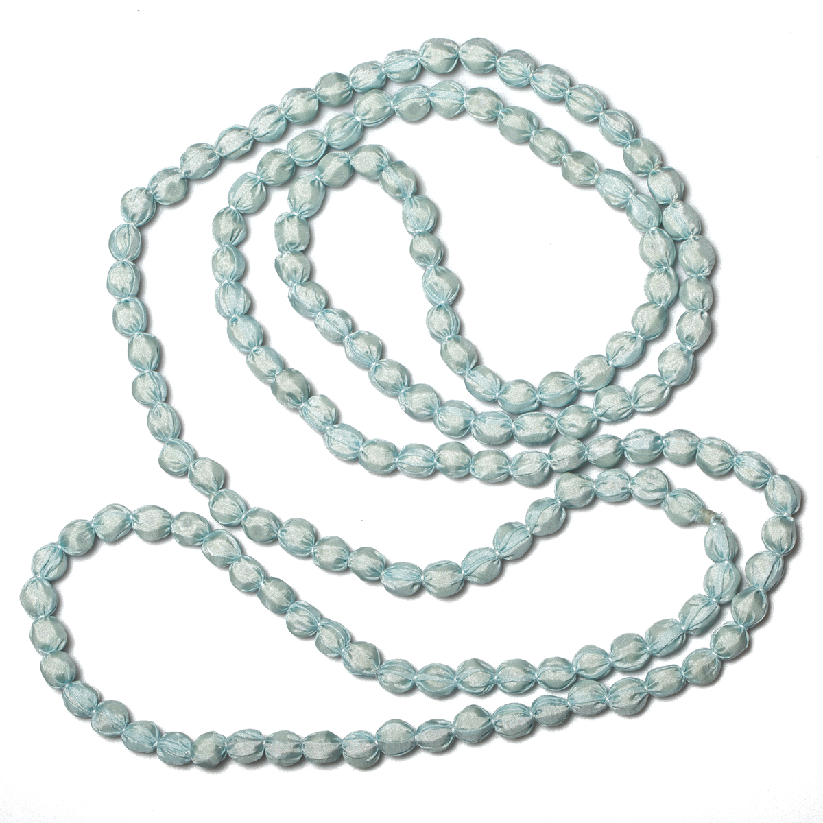 Extra Long Fabric Ball Necklace