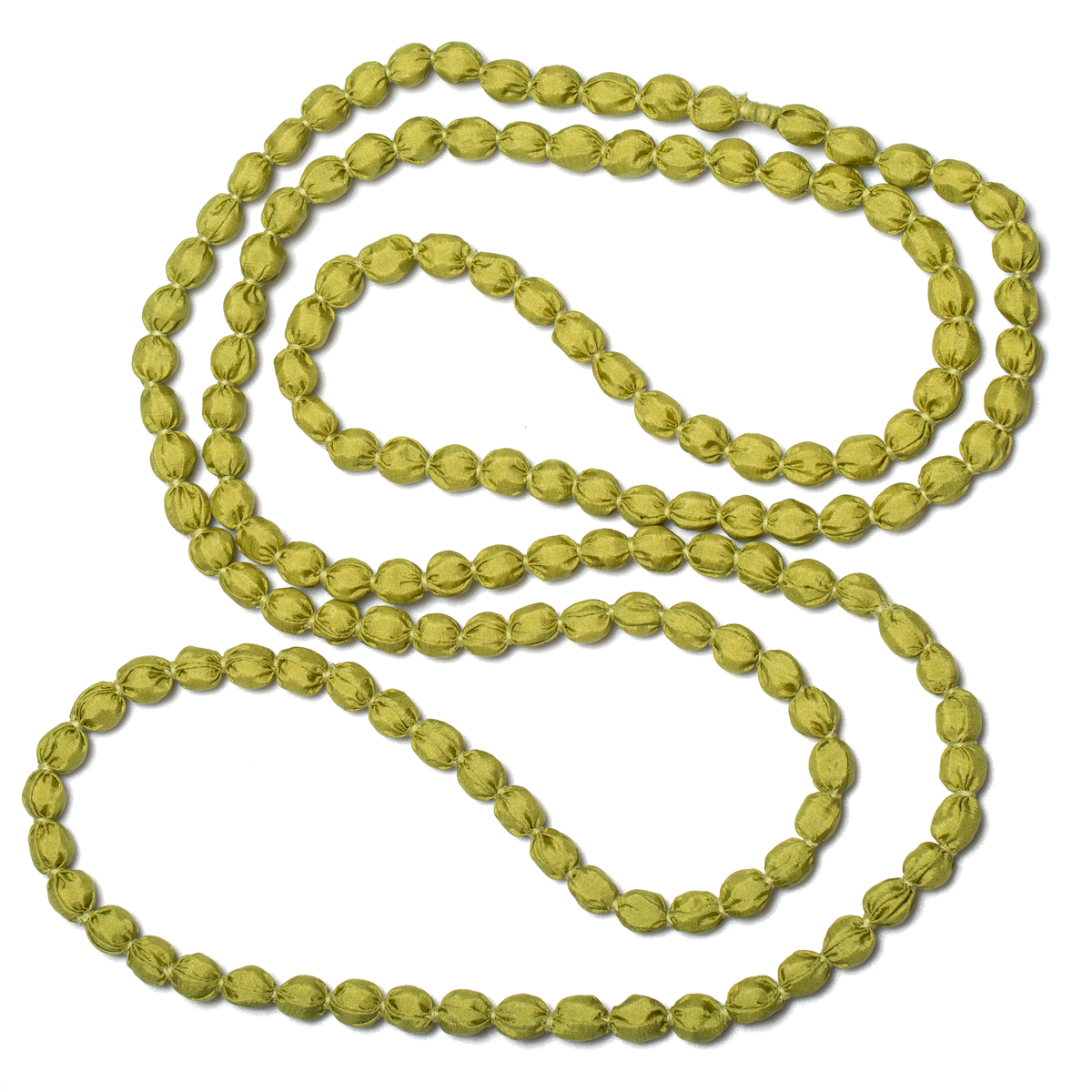 Extra Long Fabric Ball Necklace