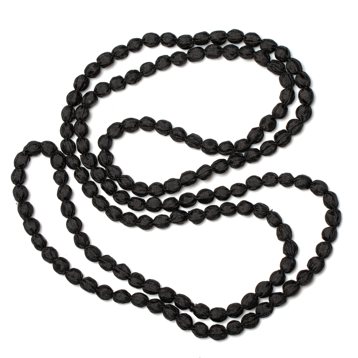 Extra Long Fabric Ball Necklace