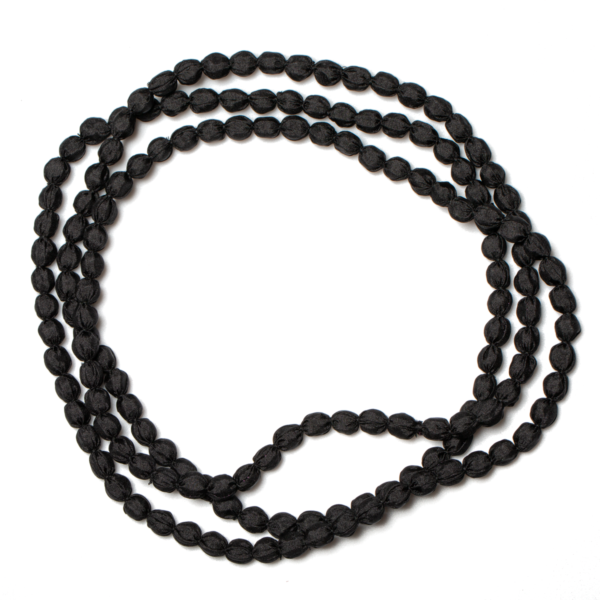 Extra Long Fabric Ball Necklace