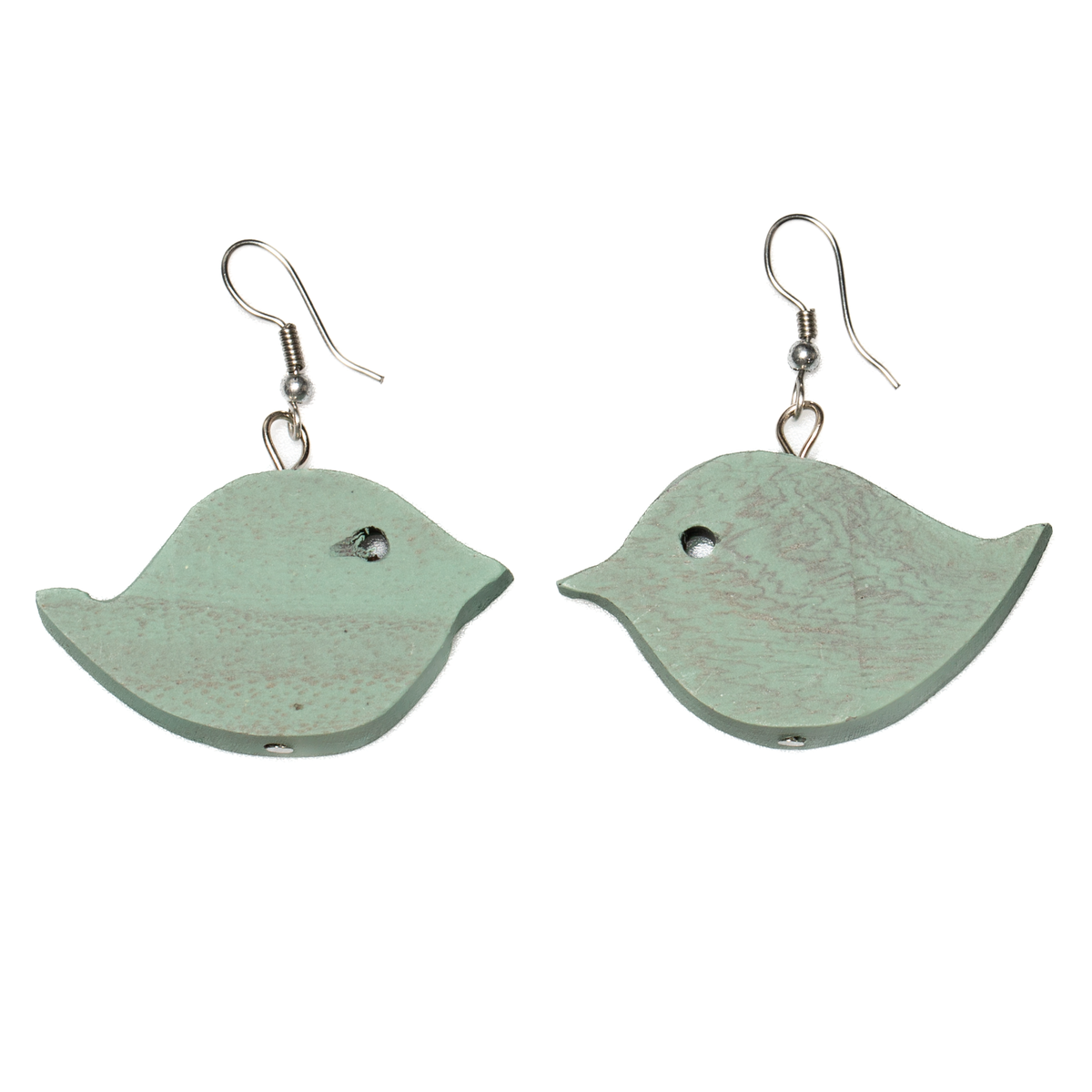 Wooden Bird Earring