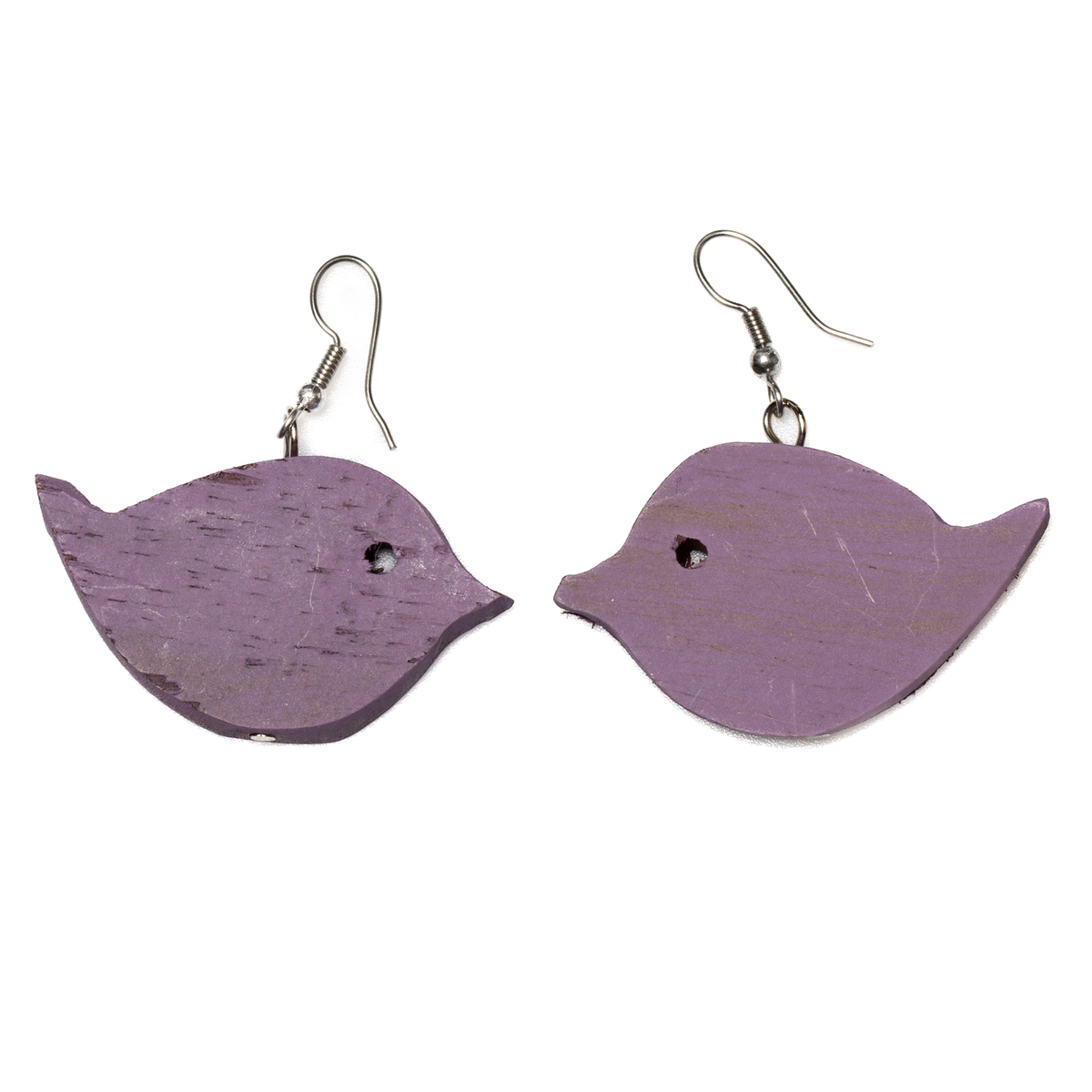 Wooden Bird Earring